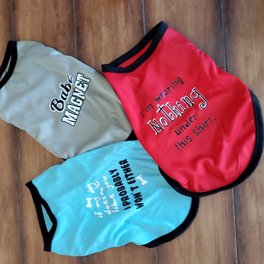 NWOT Dog Shirt 3 Pack - Red, Blue, Gray